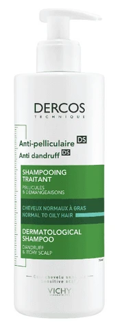 Vichy Dercos Anti-dandruff Shampoo Šampūnas nuo pleiskanų normaliems ir riebiems plaukams, 390 ml
