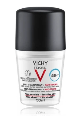 "Vichy" 48 valandų trukmės antiperspiranto rutuliukų rinkinys vyrams "Homme 48h" (antiperspirantas) 2 x 50 ml