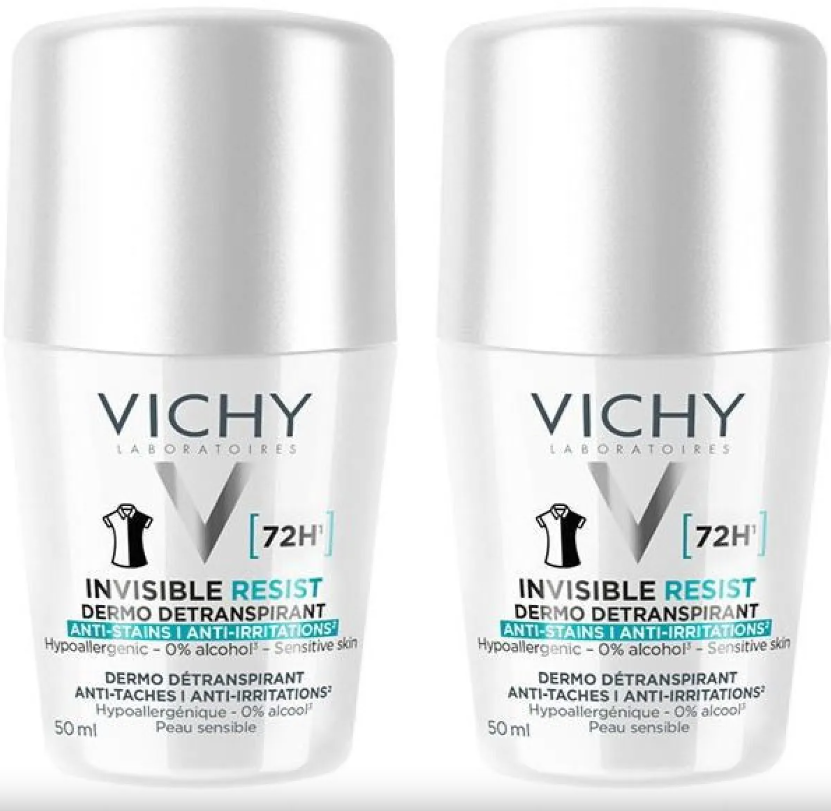 Vichy Invisible Resist Dermo-Deperspirant antiperspirantas, 2 x 50 ml