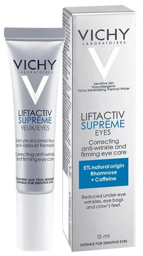 Vichy Liftactiv Supreme Paakių kremas stangrinamasis paakių kremas nuo raukšlių, 15 ml