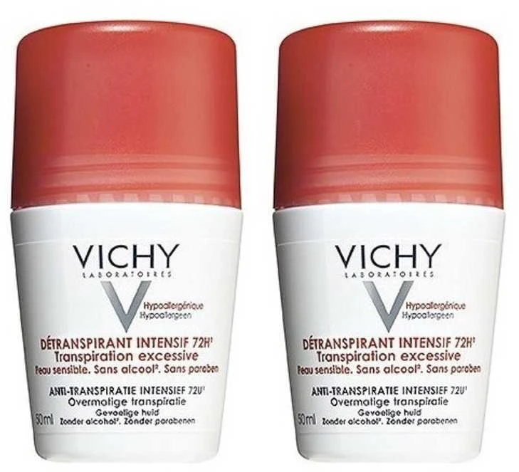 "Vichy" Kamuoliukų antiperspirantų rinkinys nuo gausaus prakaitavimo (Stress Resist 72H) 2 x 50 ml