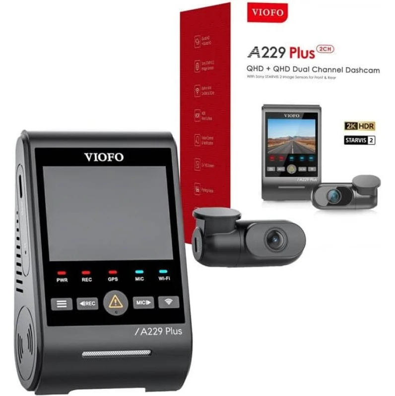 Vaizdo registratorius VIOFO A229 Plus 2CH-G GPS