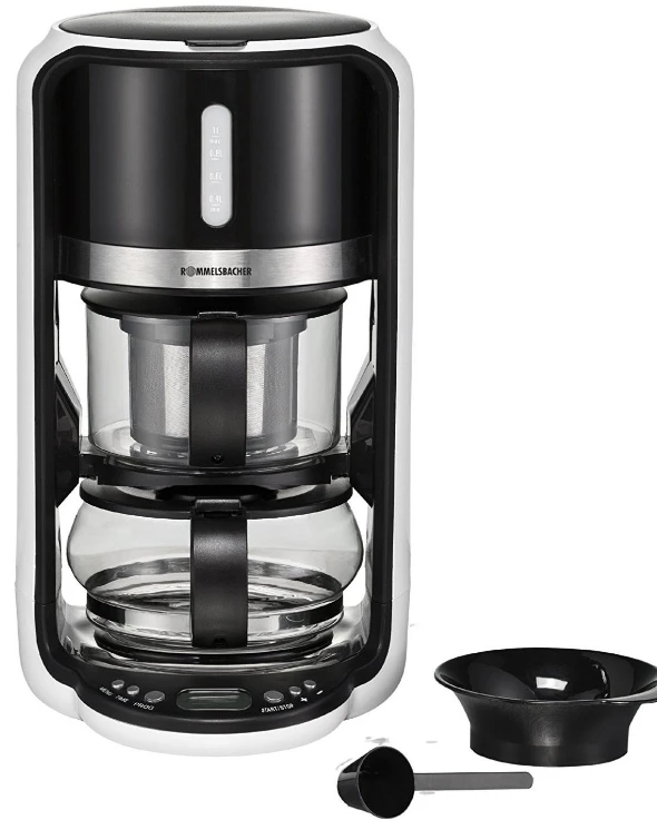 Virdulys Rommelsbacher TA 1200 Tea maker, Glass, Juodas, 1200 W, 1 L
