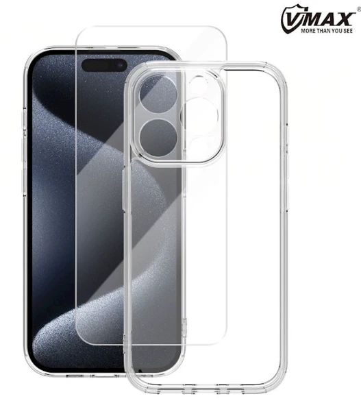 Vmax dėklas + apsauginis stiklas 2,5D premium Apple iPhone 16 Plus 6,7"