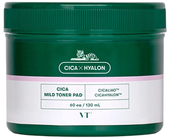 VT Cosmetics Cica Mild Toner Pad Raminantys toniko padeliai veidui, 60 vnt