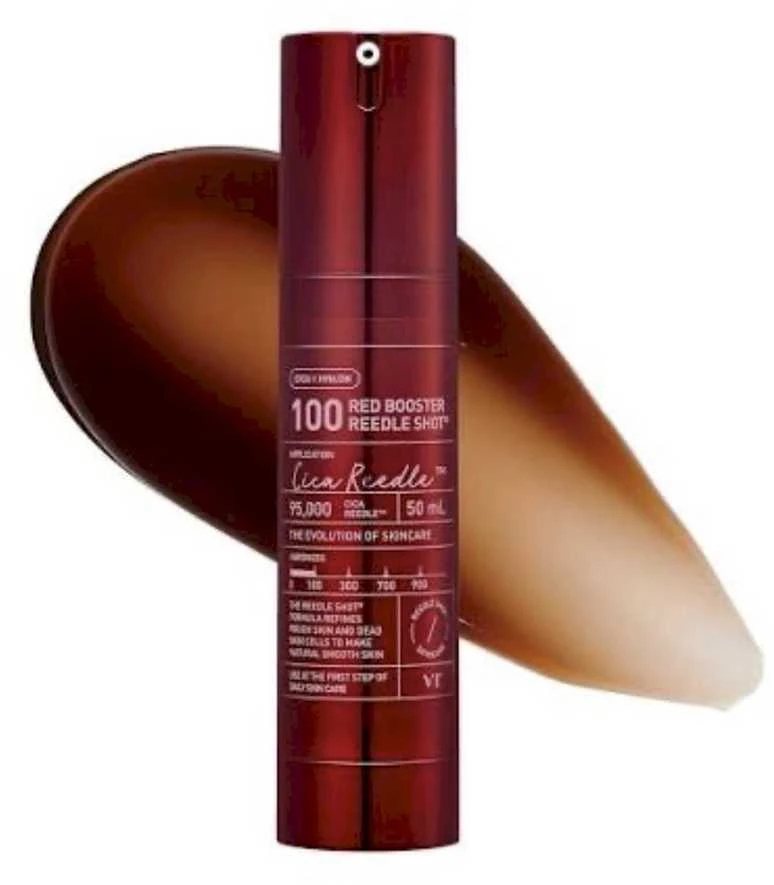 VT COSMETICS Raudona Booster Reedle Shot 100 antioksidacinis senėjimą stabdantis serumas su mikroadatomis, 50 ml