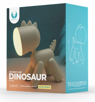 Sieninis šviestuvas LED naktinė lempa DINOSAUR FNL-08 Forever Light