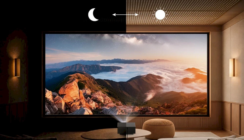 Wanbo projektorius X7 Pro Max 300 colių, Full HD 1080P su Android TV 14, Wifi 6, juodas EU