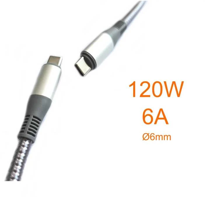 Canyon WELIKE WK-150-C USB-C įkrovimo laidas 120W PD / 1m / sidabrinis