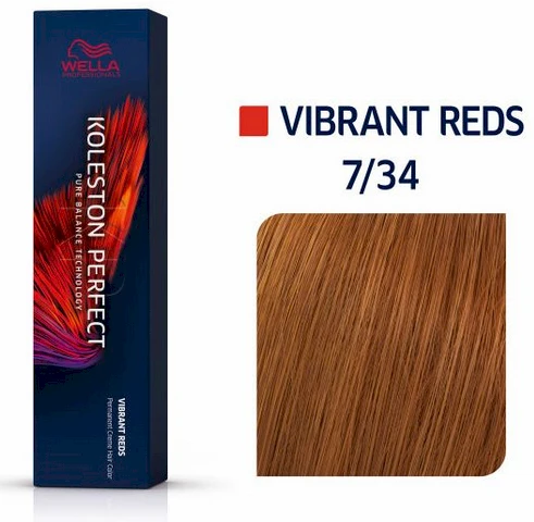 Wella Koleston Perfect Me+ Vibrant Reds plaukų dažai 60ml - 7/34