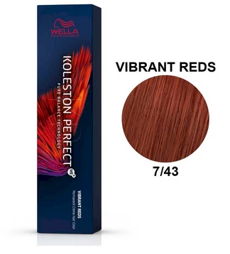 Wella Professionals Color Touch pusiau ilgalaikiai plaukų dažai be amoniako 7/43 ryškiai raudoni, 60 ml