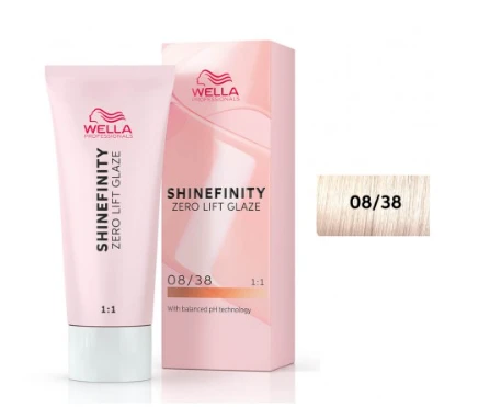 Plaukų dažai Wella Professionals Shinefinity Glaze 60ml - 08/38