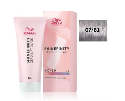 Plaukų dažai Wella Professionals Shinefinity Glaze 60ml - 07/81
