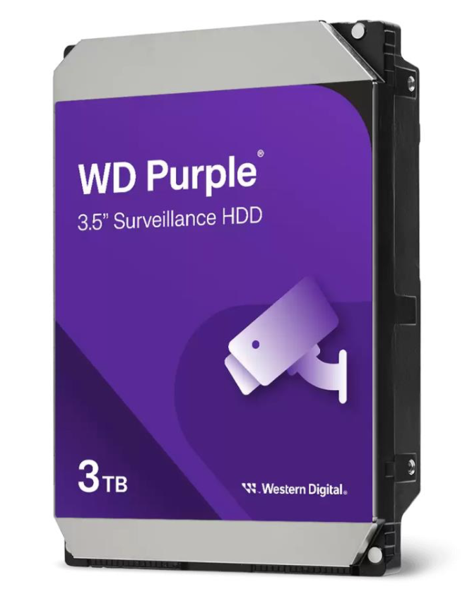 Western Digital HDD Video Surveillance WD Violetinė 3TB CMR, 3.5'', 256MB, SATA 6Gbps, TBW: 180