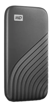 Kietasis diskas Western Digital „Sandisk WD 1TB My Passport SSD“ – nešiojamas SSD diskas, kurio skaitymo ir įrašymo greitis – 1050 MB/s, o įrašymo – 1000 MB/s, USB 3.2 Gen 2 – kosminės pilkos spalvos, EAN: 619659184001