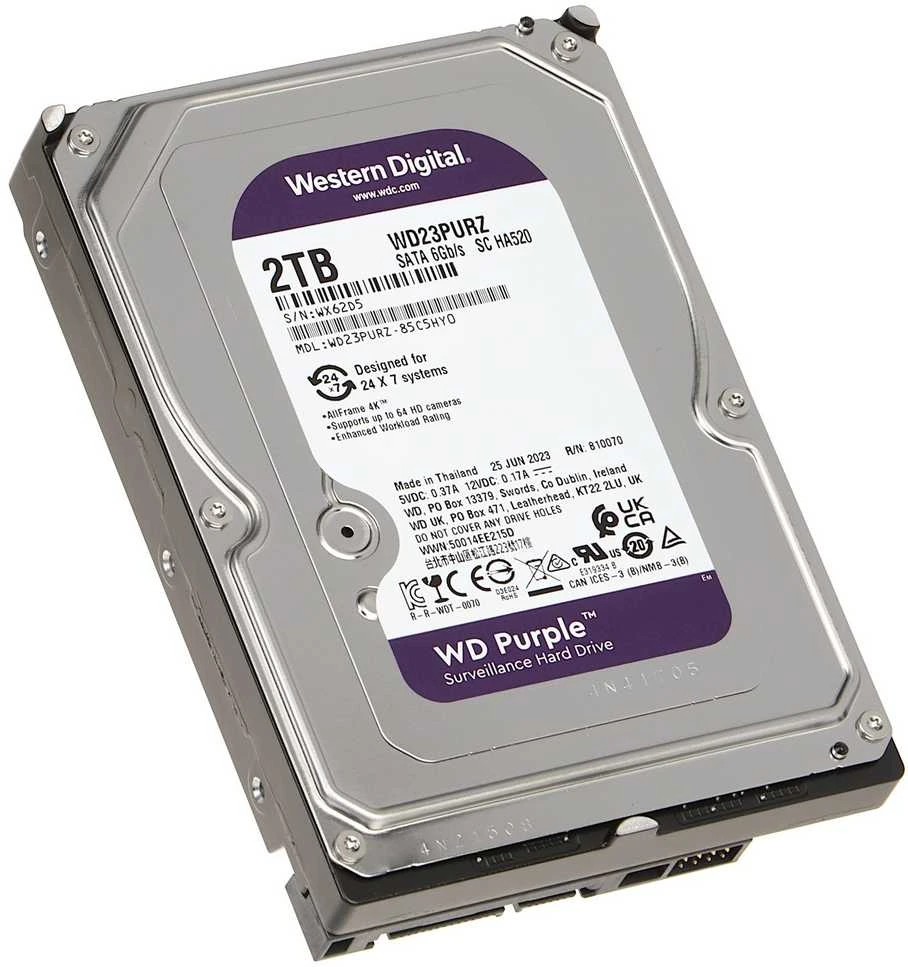 Western Digital HDD AV WD Violetinė (3.5'', 2TB, 256MB, 5400 RPM, SATA 6 Gb/s)