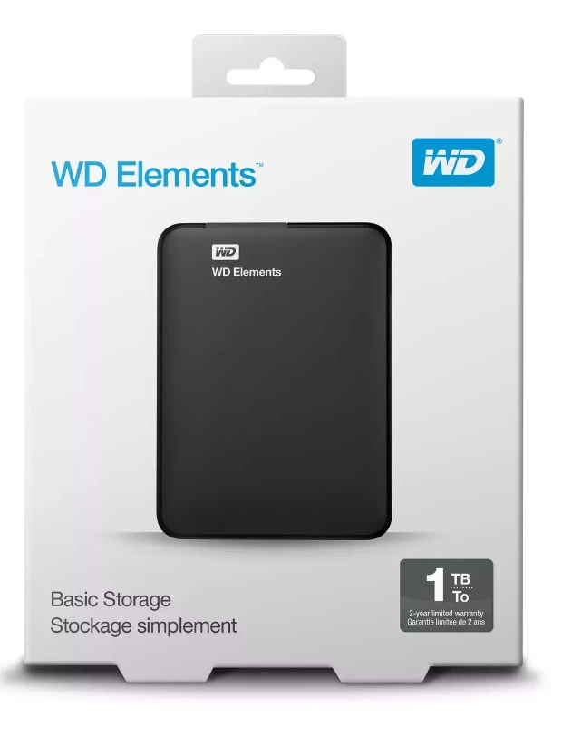 Išorinis kietasis diskas Western Digital Elements HDD 1TB USB3, Juodas