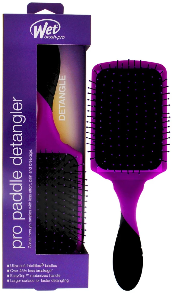 Wet Brush Wet Plaukų šepetys Wet Paddle Detangler, Violetinė