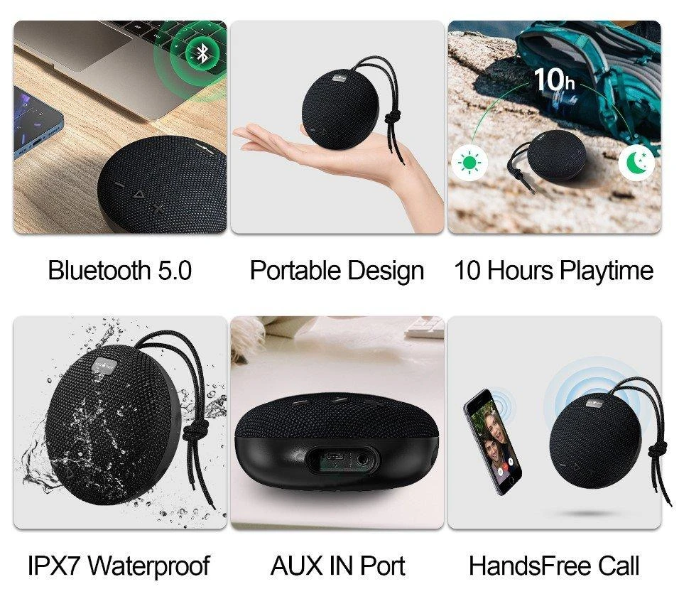 Garsiakalbis HP Wise Tiger C200 belaidė „Bluetooth“ kolonėlė 5W / IPX7 / TWS / 800mAh