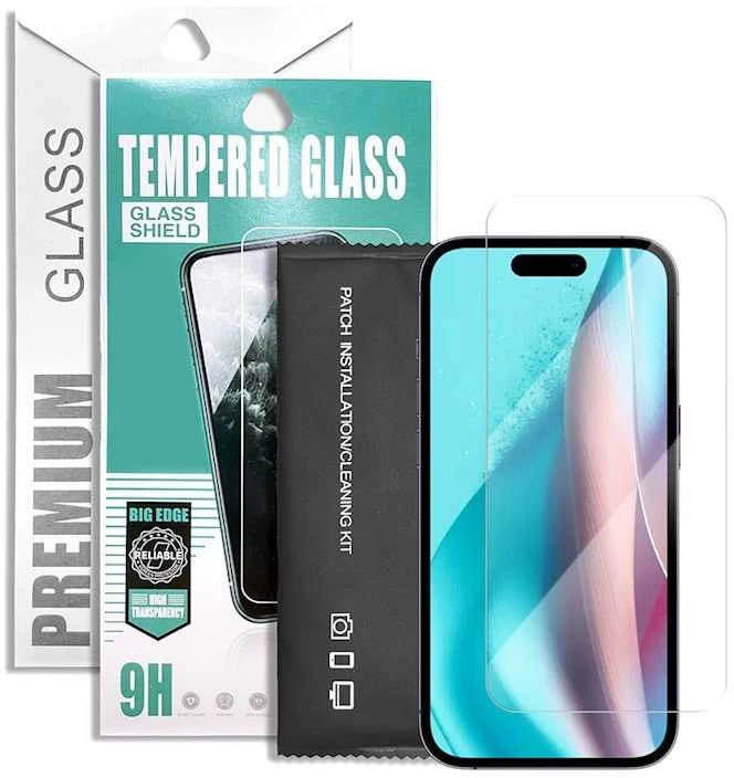„Wocco“ grūdinto stiklo aukščiausios kokybės ekrano apsauga, skirta „Apple iPhone 16 Pro“
