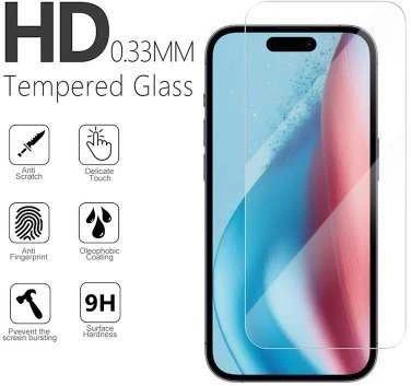 „Wocco“ grūdinto stiklo aukščiausios kokybės ekrano apsauga, skirta „Apple iPhone 15“