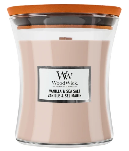 WoodWick Aromatinė žvakė (Vanilla & Sea Salt), 85 g