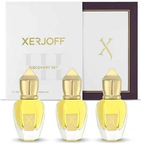 „Xerjoff Discovery Set III“ kvepalų rinkinys unisex (kvepalai „Alexandria II“ 15 ml + kvepalai „Golden Dallah“ 15 ml + EDP „Naxos“ 15 ml)