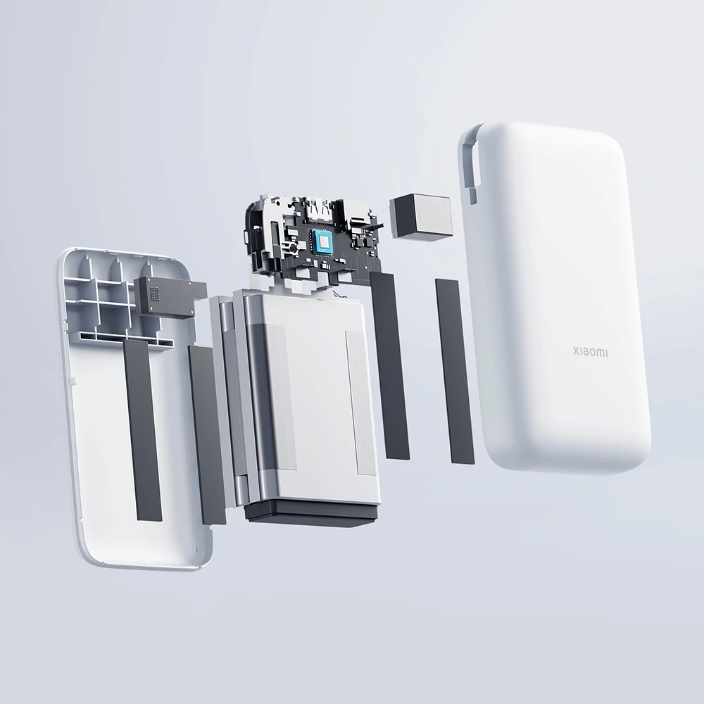 „Xiaomi“ išorinė baterija 20000mAh (integruotas laidas) | 20000 mAh | šviesiai pilka