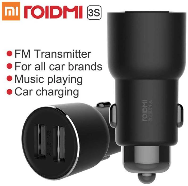 Xiaomi Roidmi 3S USB 2.4A FM moduliatorius - automobilinis įkroviklis, Juodas
