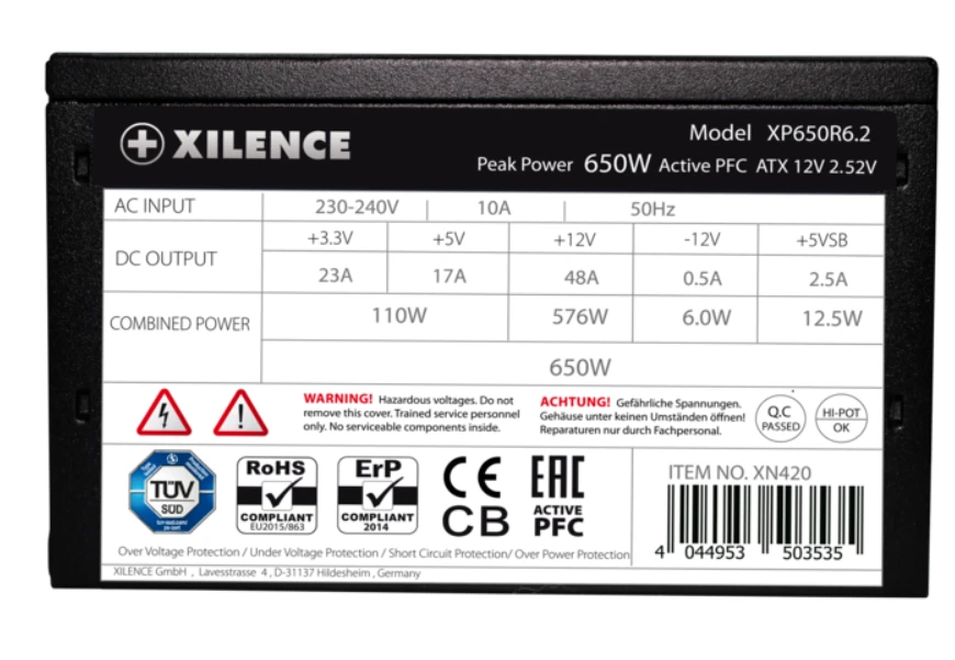 650 W „Xilence Performance C+ XP650R6.2“