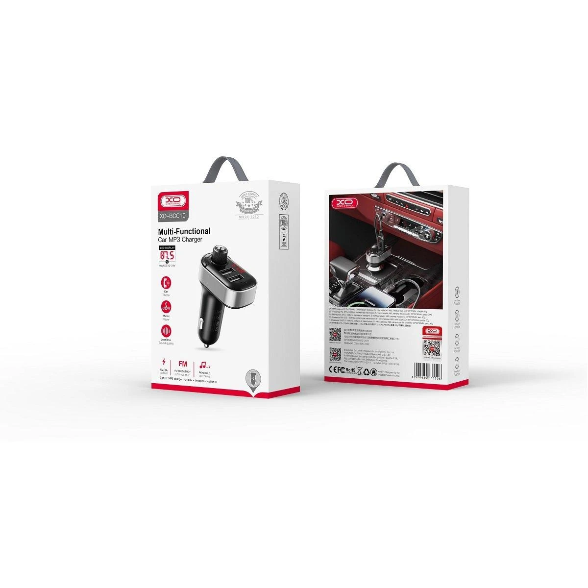 Automobilinis įkroviklis XO Smart Bluetooth TZ08 (juodas)