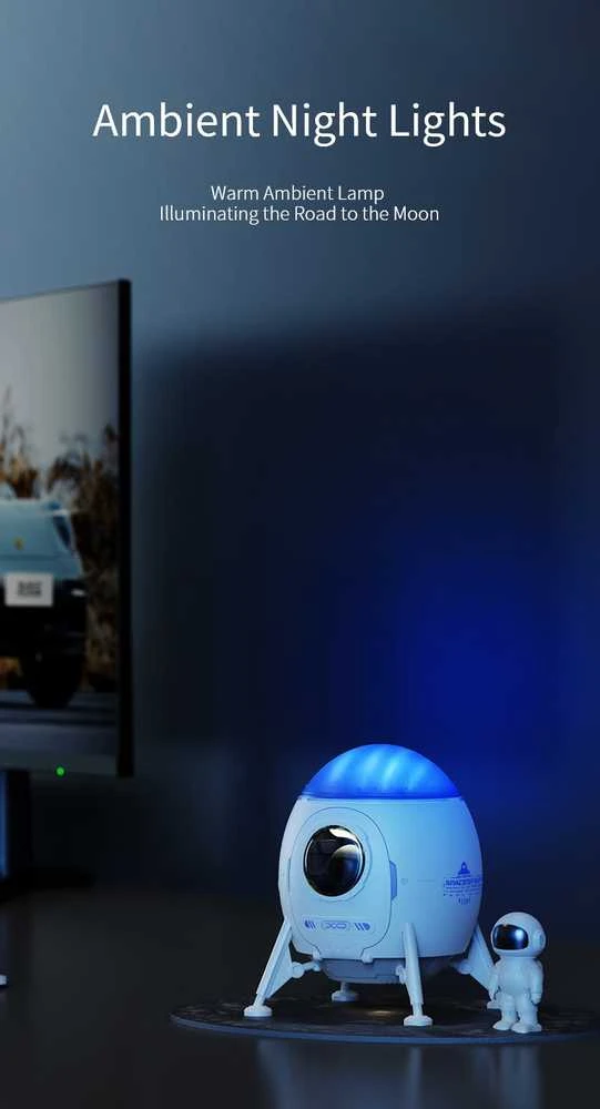 XO LED projektorius CF38 žvaigždžių ir galaktikos su „Bluetooth“ garsiakalbiu, baltas