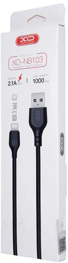 XO NB103 kabelis USB-USB-C 1m (juodas)
