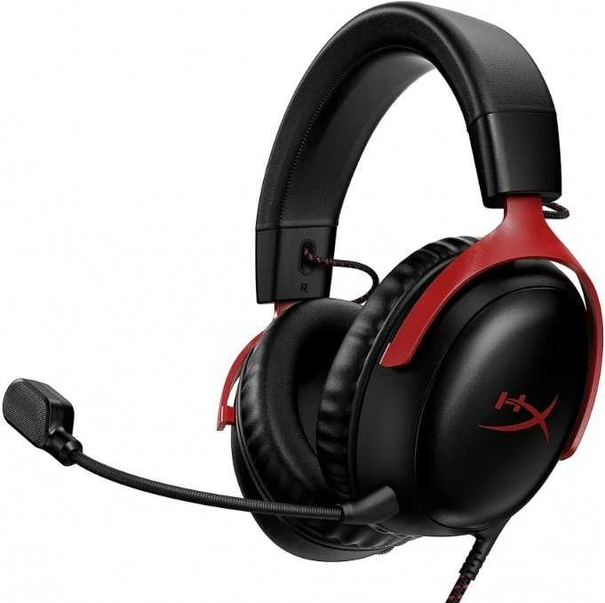 HyperX Cloud III žaidimų ausinės, Juodai raudonos