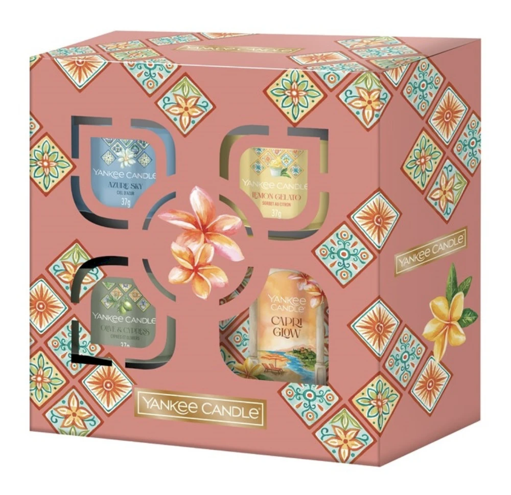 Yankee Candle Dovanų rinkinys: 1 maža tumbler žvakė ir 3 mini kvapnios žvakės