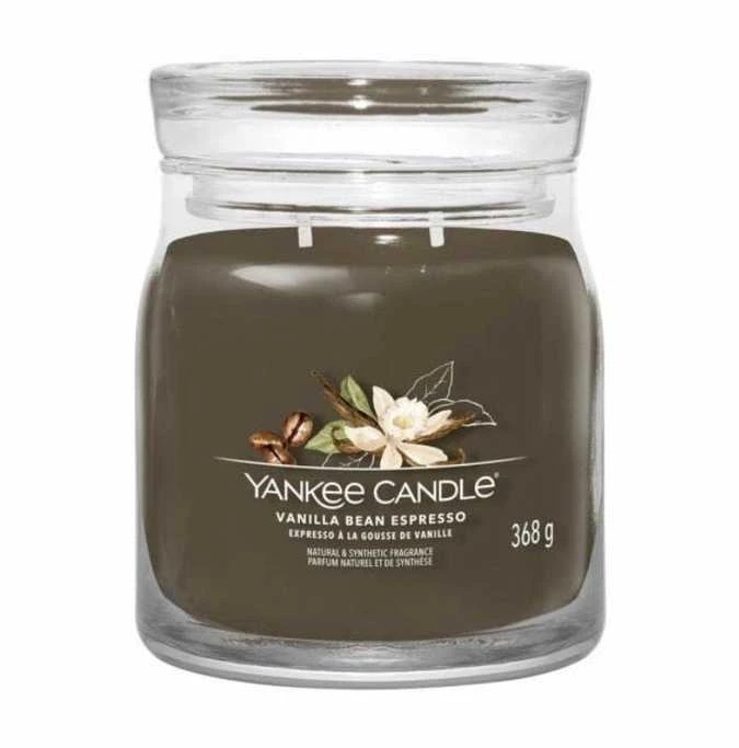 Yankee Candle Aromatinė žvakė Signature glass medium Vanilla Bean Espresso 368 g