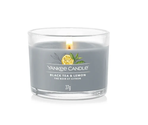 Yankee Candle Juodas Tea & Lemon Scented Candle kvepianti žvakė, 37 g