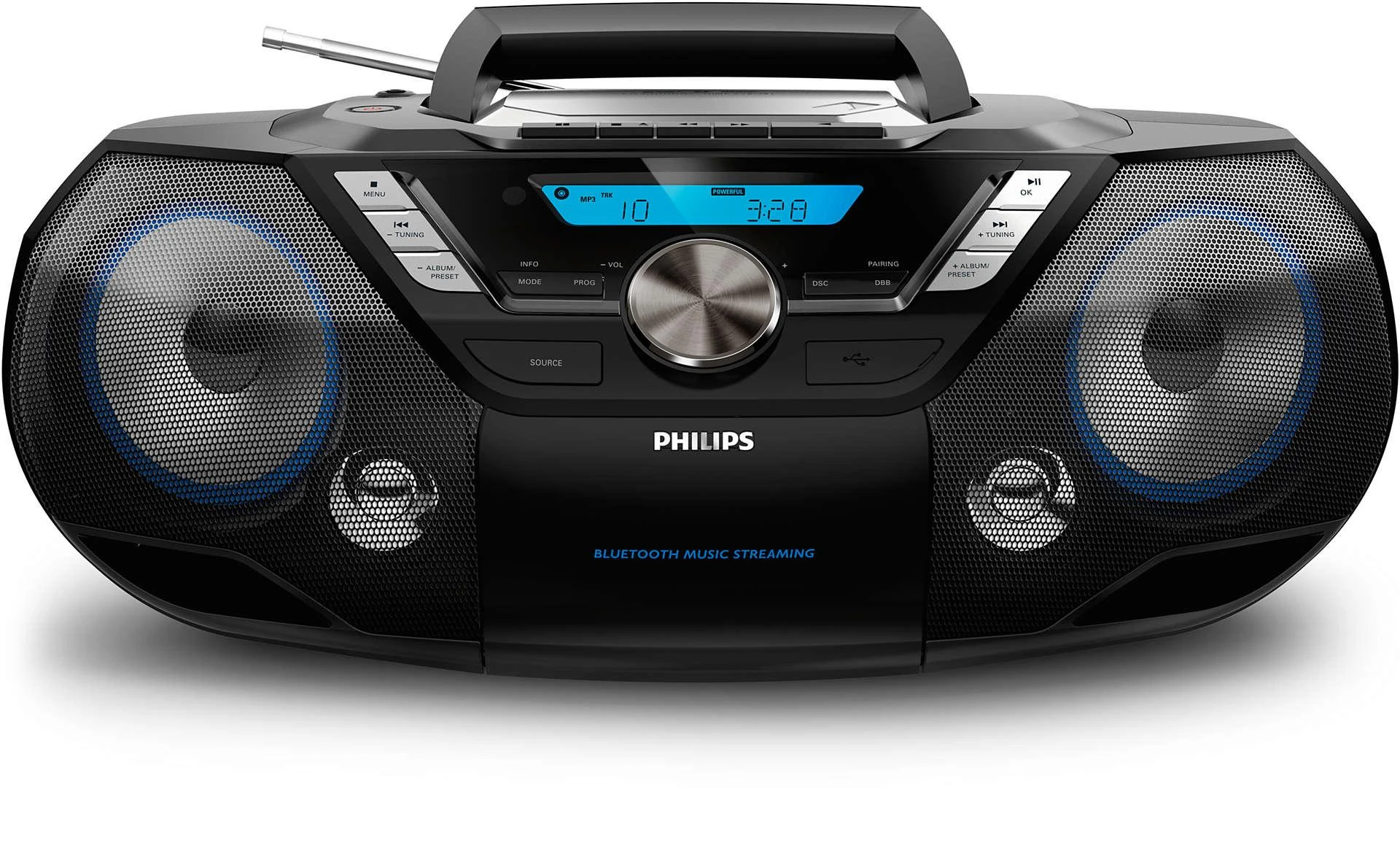 Philips CD Soundmachine AZB798T/12, Bluetooth, CD, MP3-CD, USB, DAB+, FM, kasetė, 12W