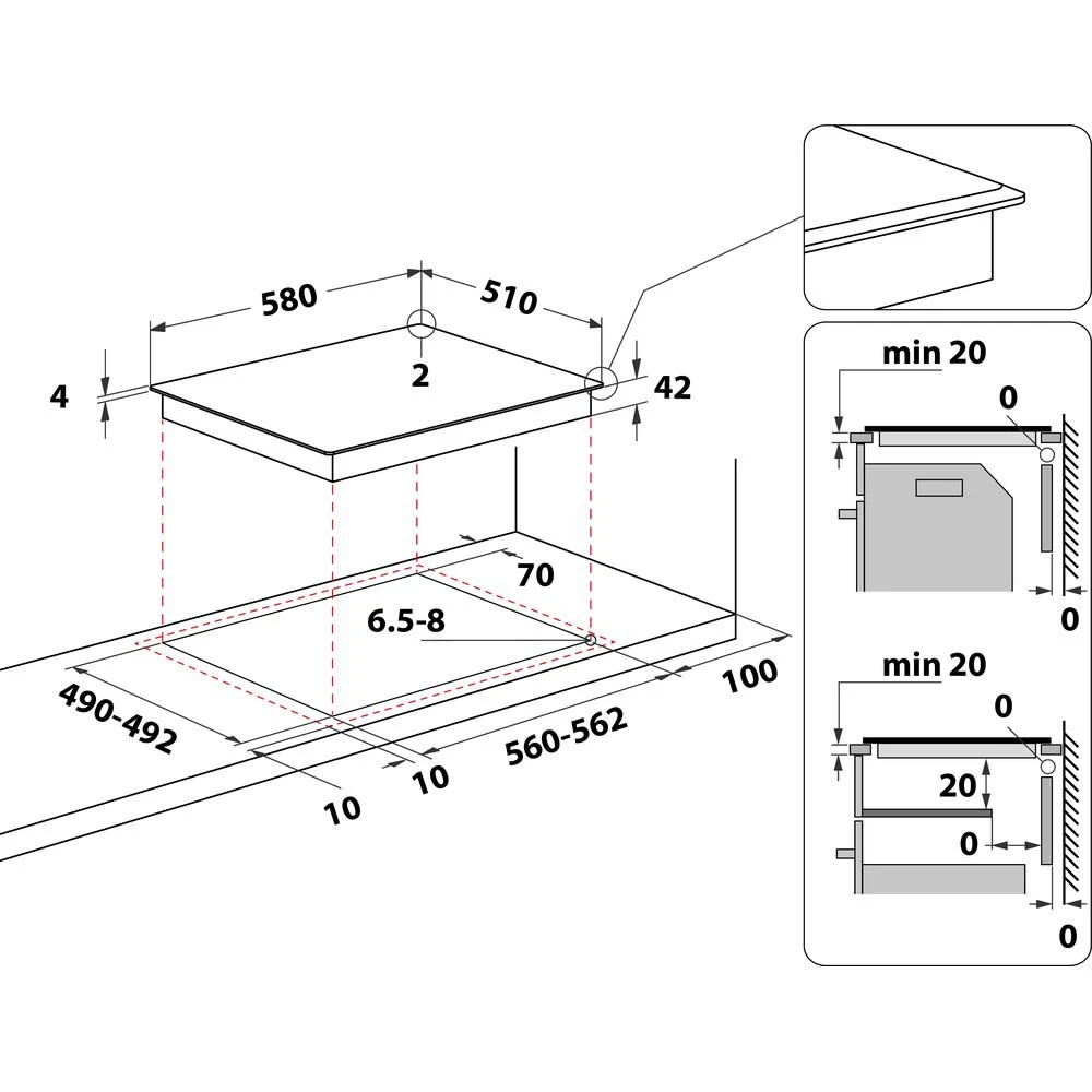 WHIRLPOOL AKT 8190/BA elektrinė kaitlentė 60 cm keraminė