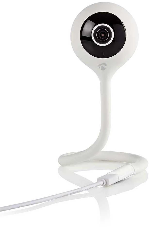 Bevielė išmanioji Wi-Fi vaizdo kamera 2MP (1080P), su mikrofonu, naktiniu pašvietimu IR, balta, Nedis Smart Life