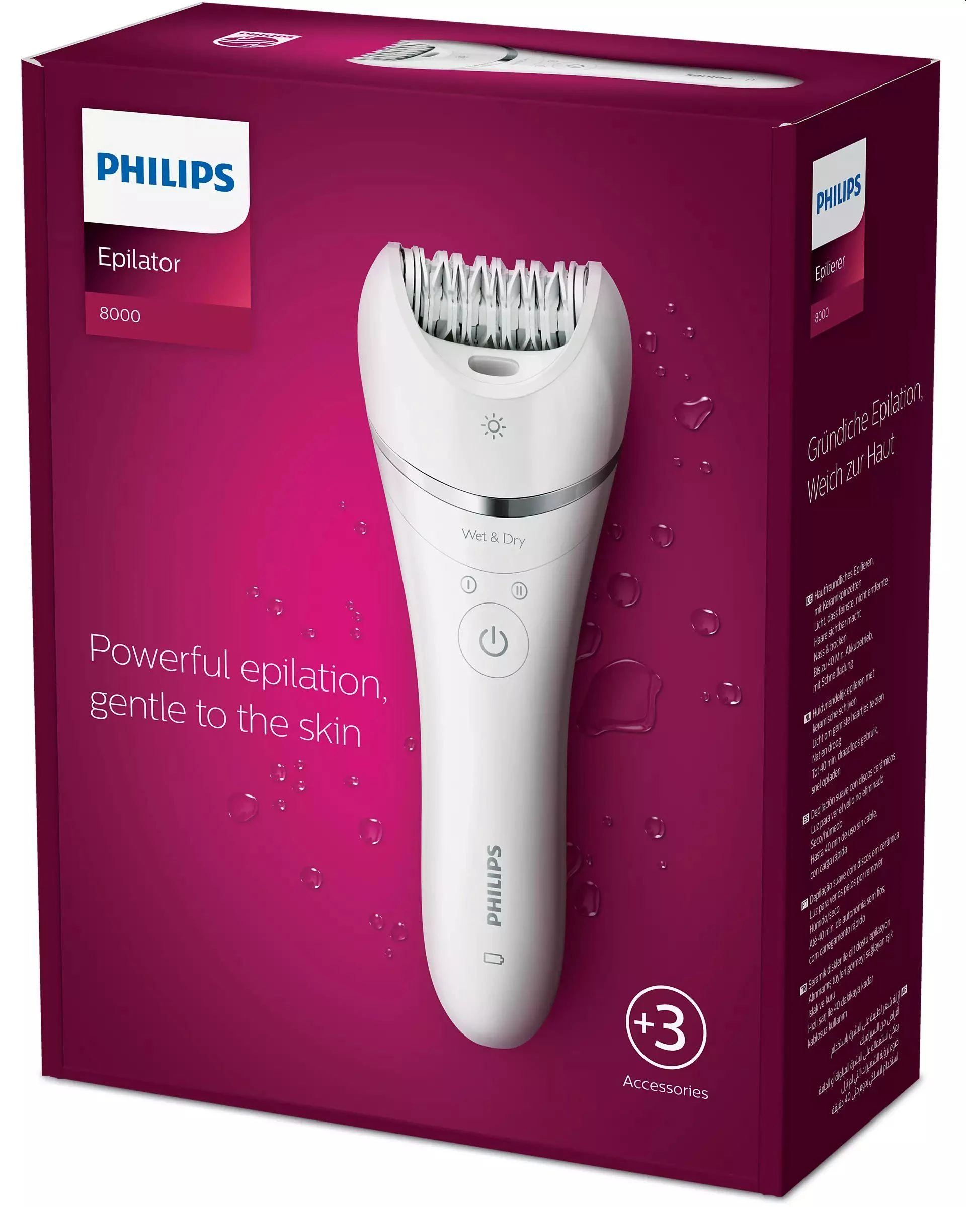 Philips Epilator Series 8000 „Wet & Dry“ epiliatorius BRE700/00