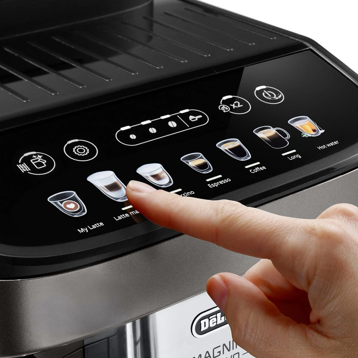 Kavos aparatas Espressomachine DeLonghi Magnifica EVO,titanium/juodas