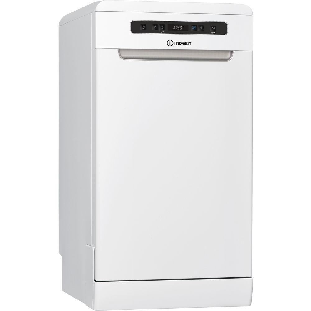 INDESIT Indaplovė | DSFO 3T224 C | Laisvai pastatoma | Plotis 45 cm | Vietų rinkinių skaičius: 10 | Programų skaičius: 9 | Energijos vartojimo efektyvumo klasė: E | Ekranas | Baltas