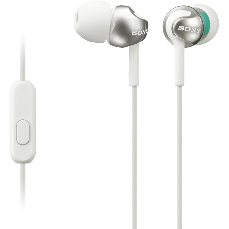 Sony MDR-EX110APW ausinės su mikrofonu ir baltu laidu