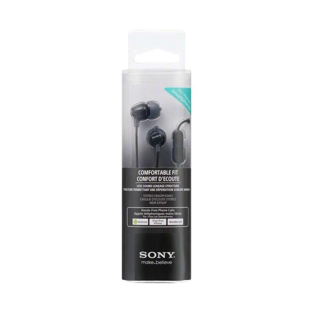 Į ausis įdedamos ausinės Sony MDR-EX15APB,  Juodos