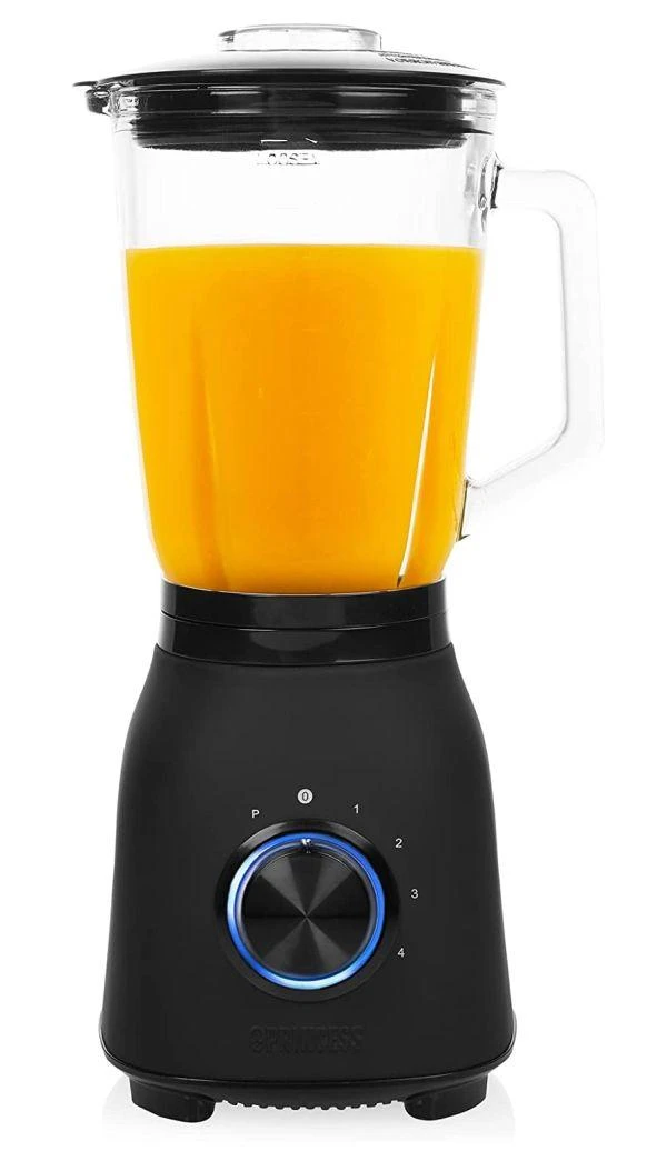 Princess stacionarus blenderis, 1000 W, 1,5 l stiklinis ąsotis, 4 greičiai, juodas, nerūdijantis plienas