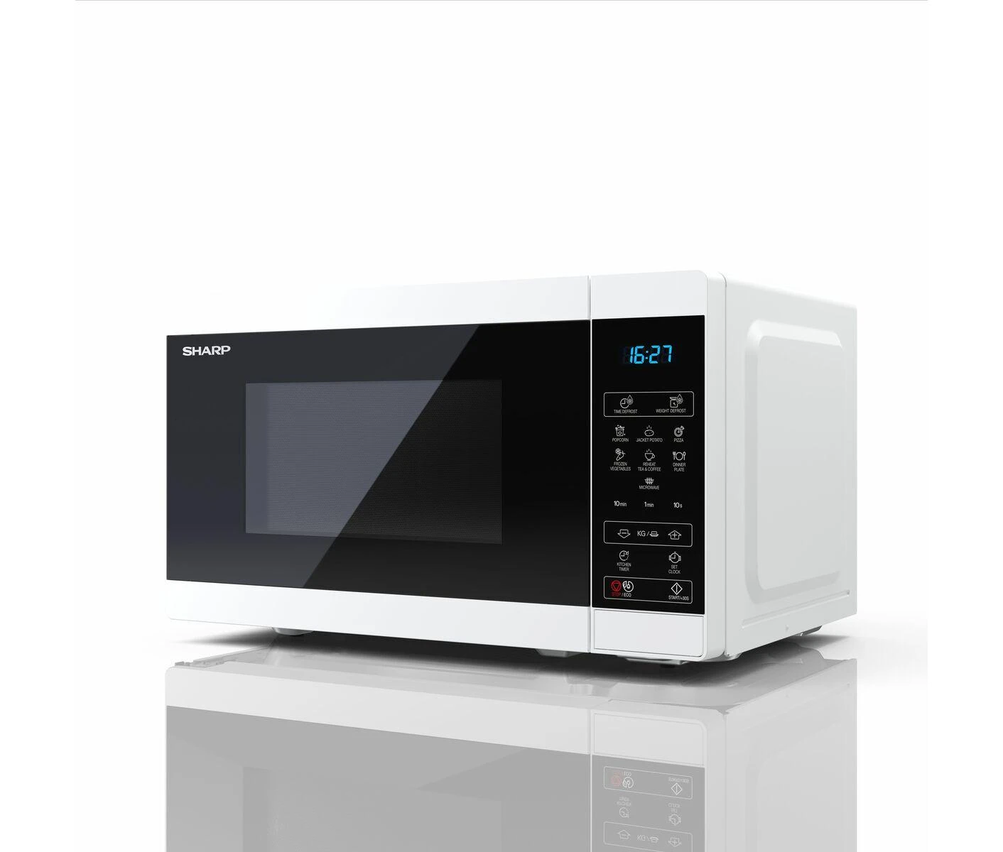 Sharp Aštrus | Mikrobangų krosnelė | YC-MS02E-W | Laisvai stovintis | 20 L | 800 W | Baltas