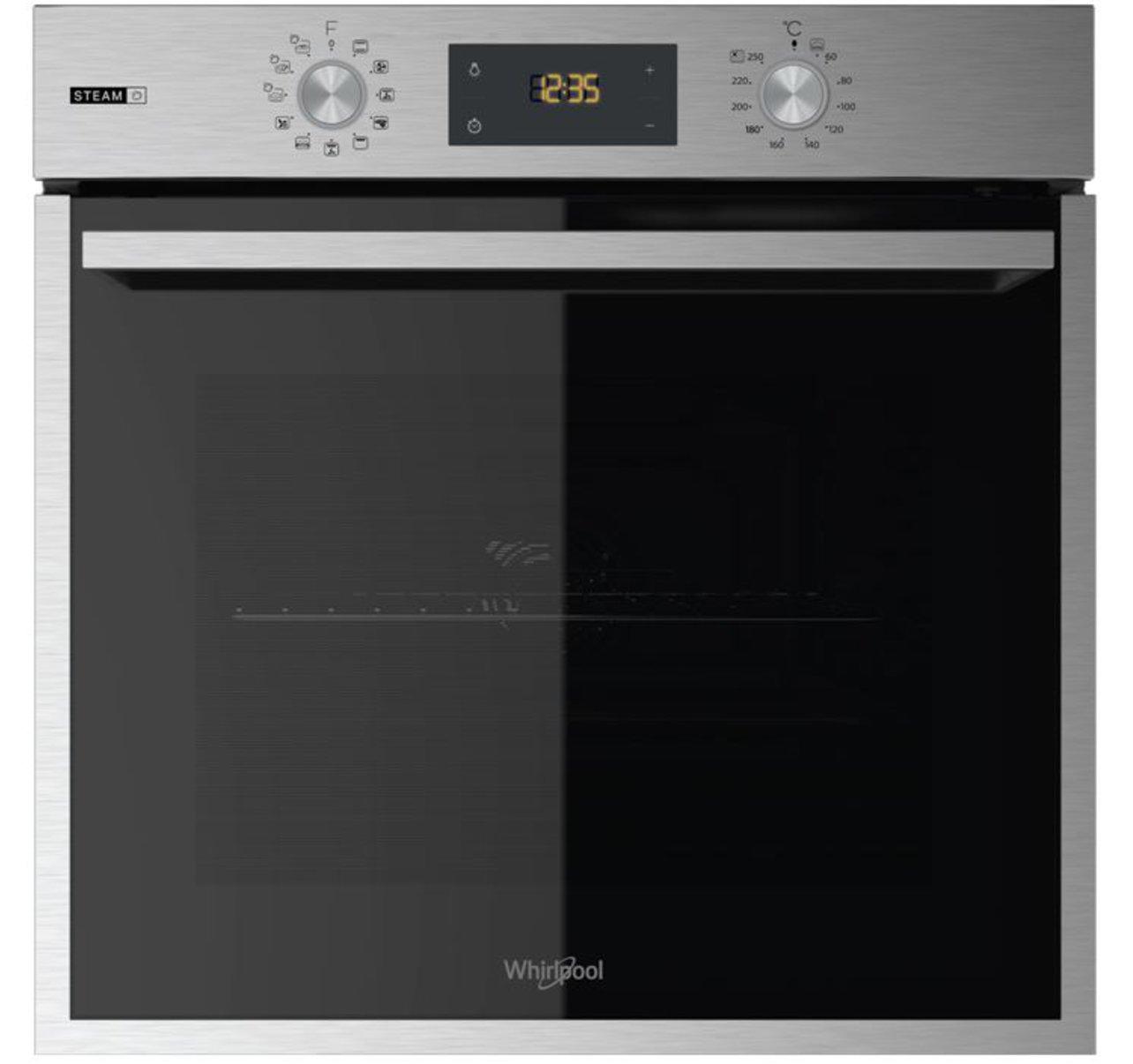 Orkaitė WHIRLPOOL Oven OASKP8V1IX 60 cm, A+, Inox color / juodas glass,  PYROLYSIS | Varle.lt