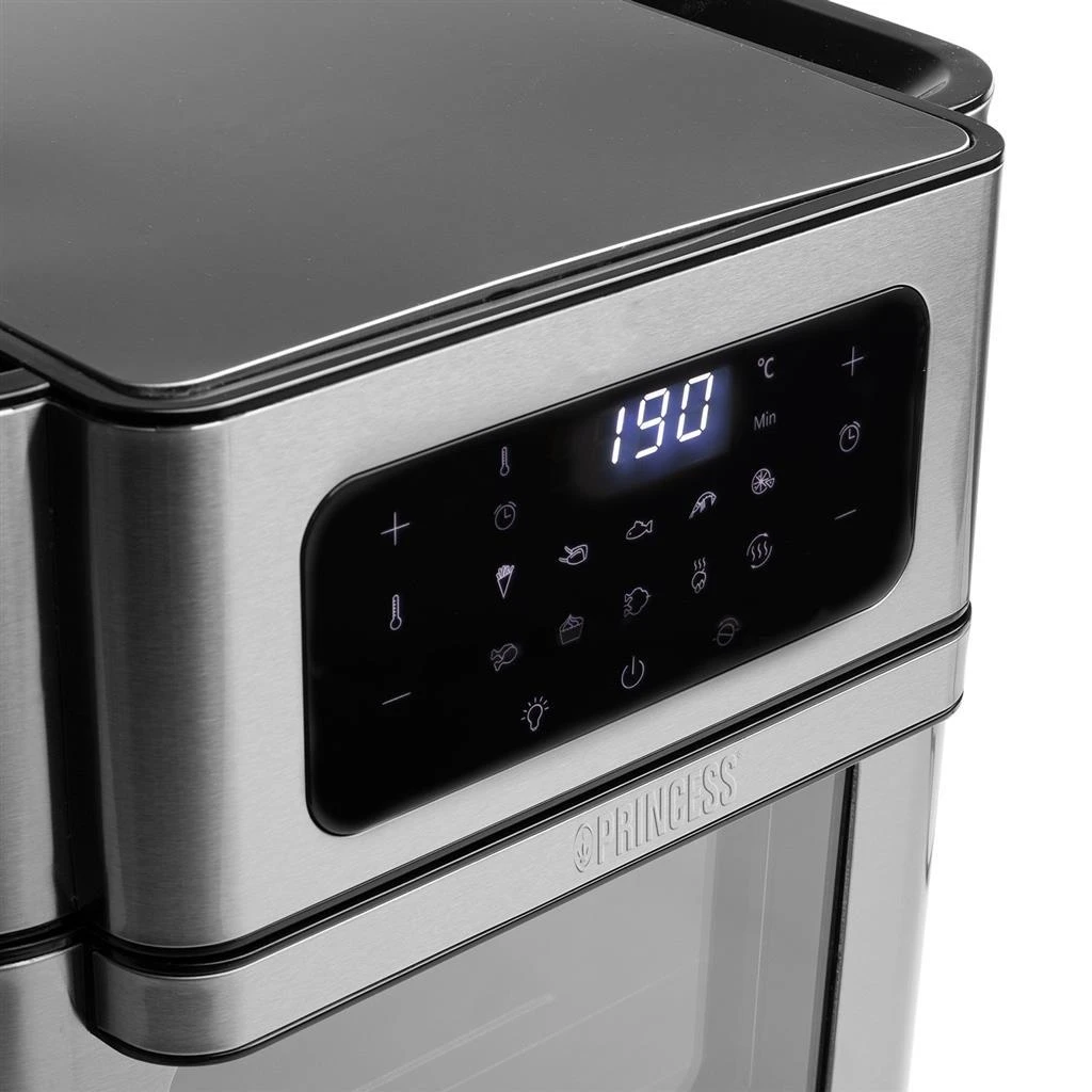 Gruzdintuvė Princess Princesė | Aerofryer Orkaitė | 182065 | Galia 1500 W | Talpa 10 L | Juodas/Nerūdijantis plienas