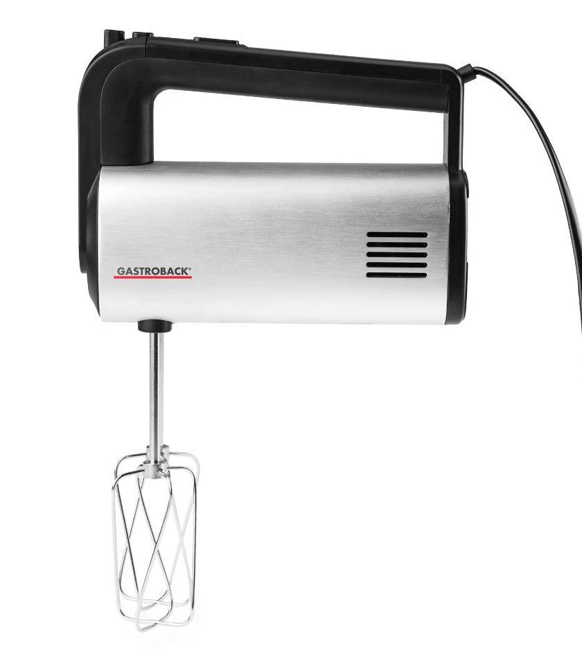 Plakiklis Gastroback Design Hand Mixer Pro 40983 Nerūdijantis plienas/Juodas, Hand mixer, 500 W, Greičių skaičius 5, Shaft material Nerūdijantis plienas, Mini chopper,